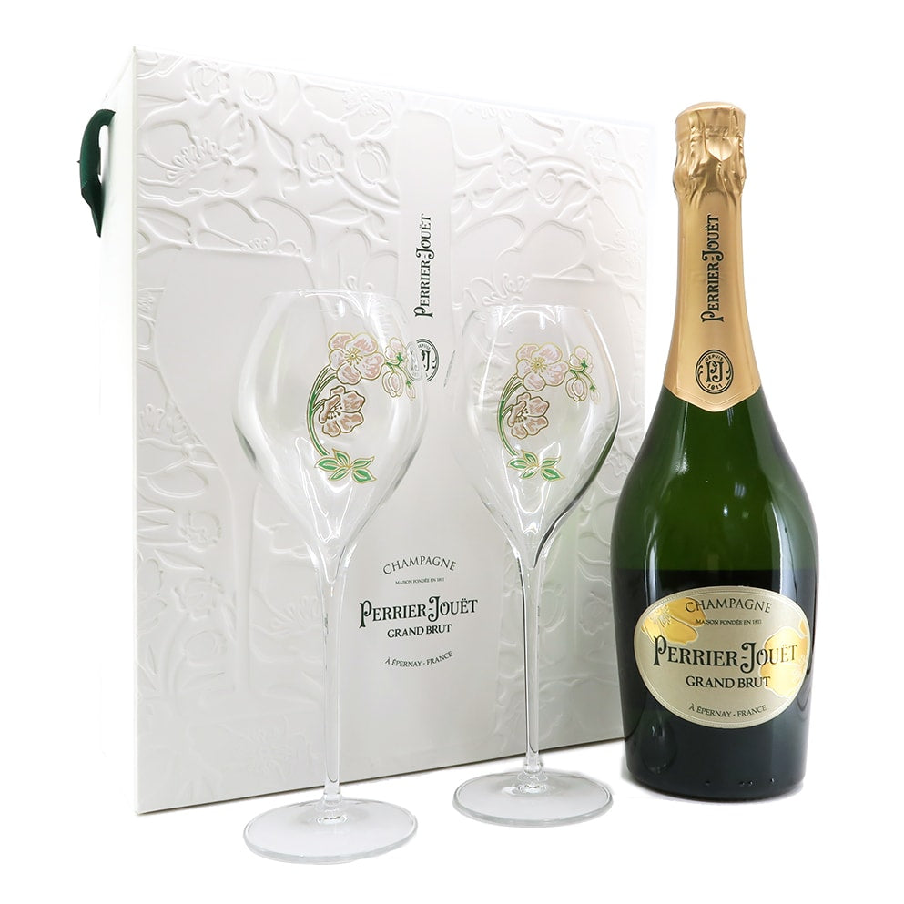 巴黎之花法國香檳 Perrier-Jouet Grand Brut NV 750ml 禮盒裝 (連香檳杯兩隻)