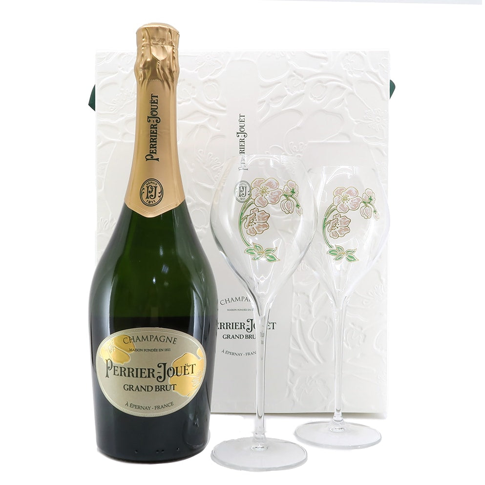 巴黎之花法國香檳 Perrier-Jouet Grand Brut NV 750ml 禮盒裝 (連香檳杯兩隻)