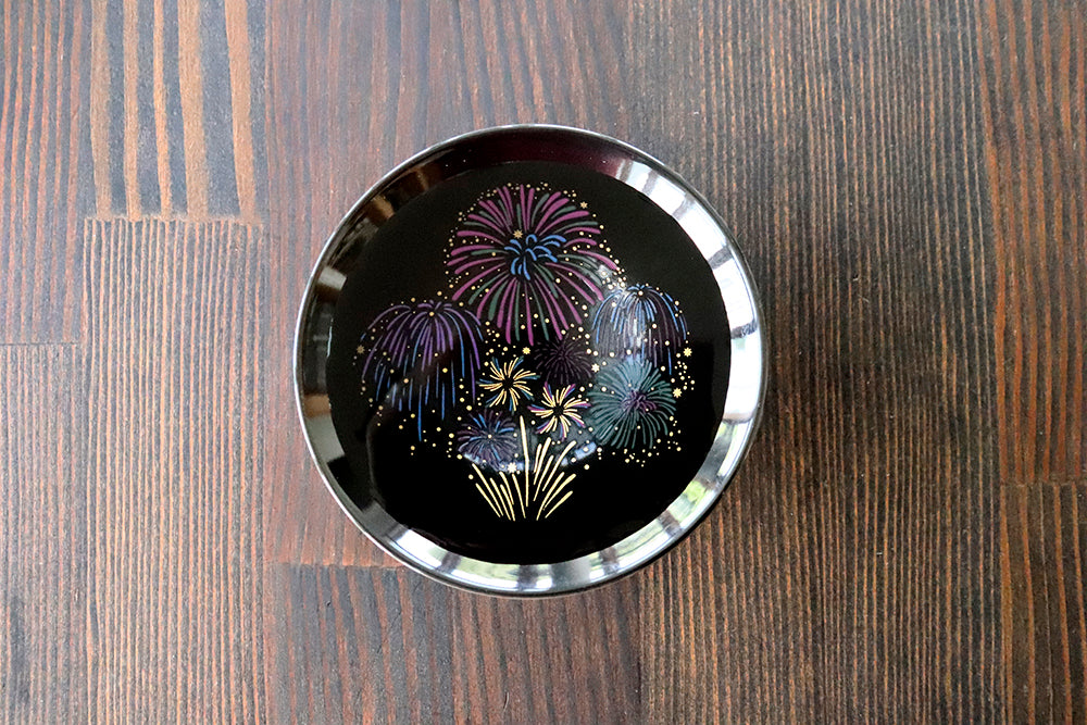 Marumo Takagi 2-Piece Fireworks Black and White Colour Changing Sake Cup Gift Set