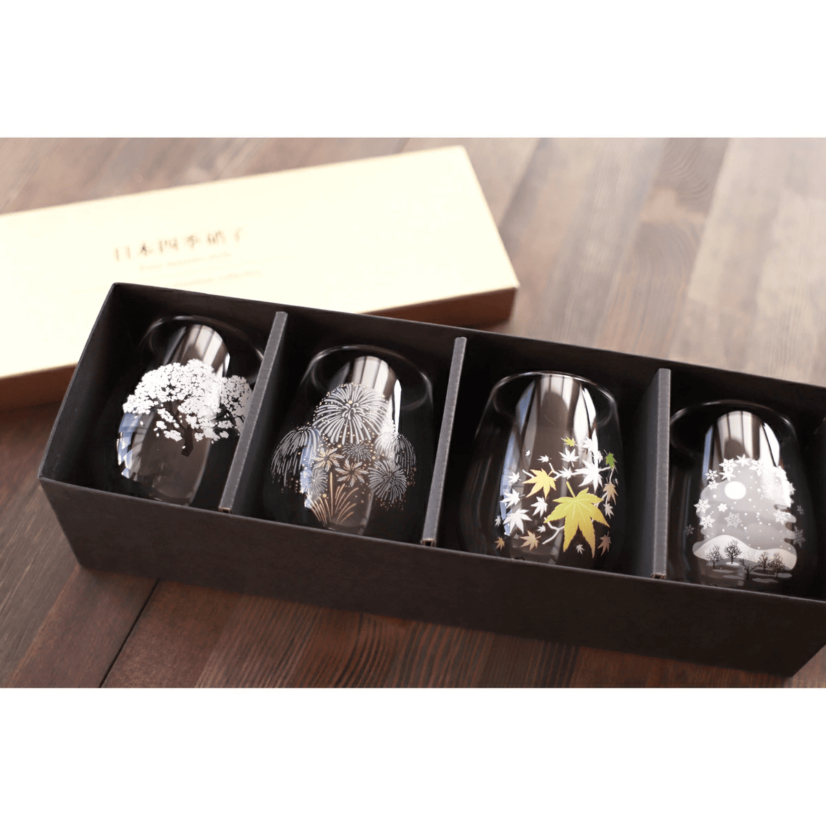 Marumo Takagi 4-Piece 4 Seasons Colour Changing Tumbler Glass Gift Set