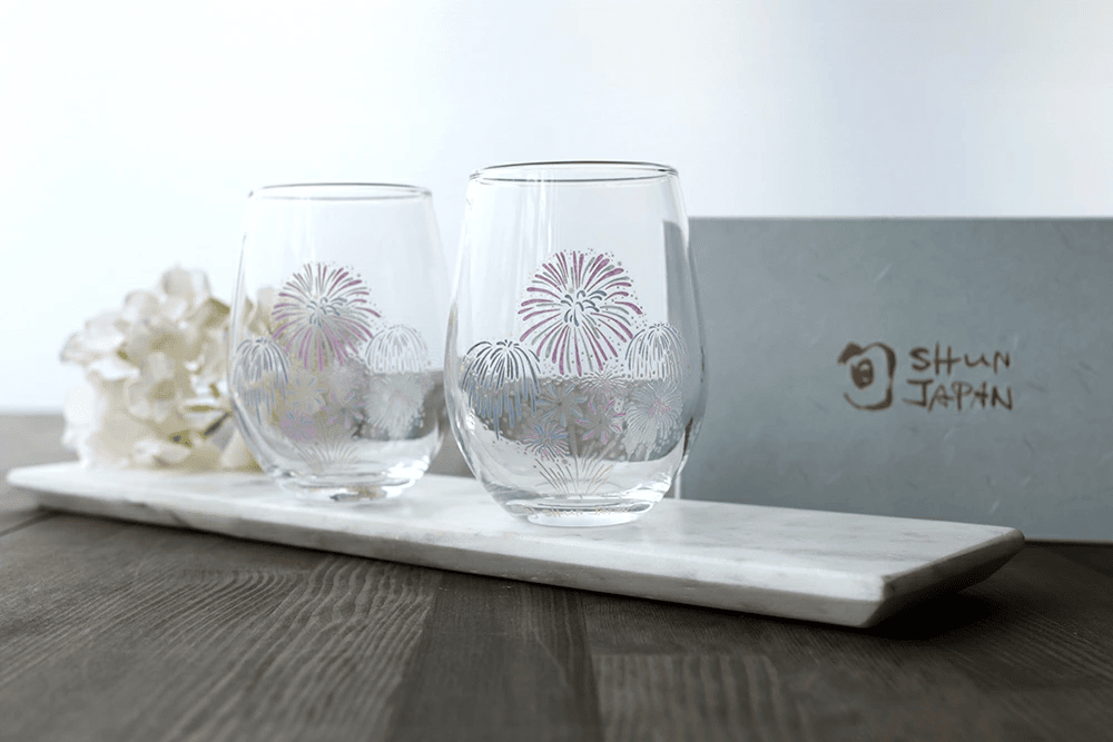 Marumo Takagi 2-Piece Fireworks Colour Changing Tumbler Glass Gift Set