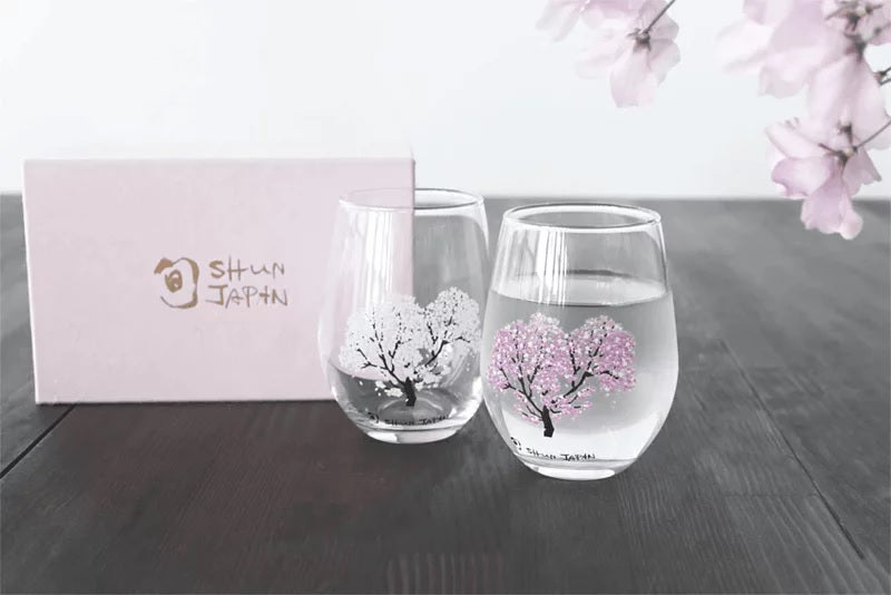 Marumo Takagi 2-Piece Cherry Blossom Colour Changing Tumbler Glass Gift Set