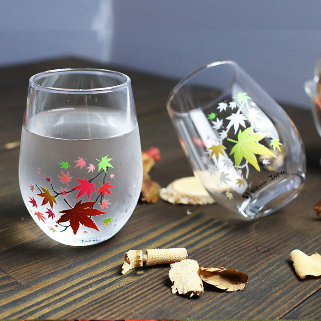 Marumo Takagi 2-Piece Autumn Leave Colour Changing Tumbler Glass Gift Set