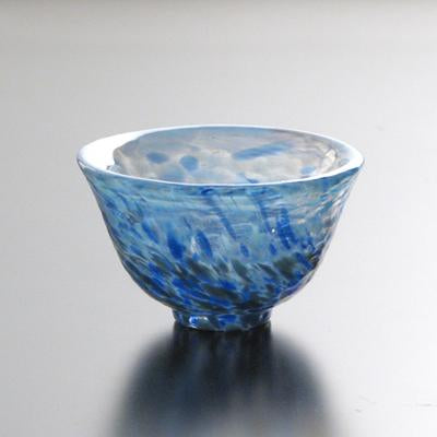 Tsugaru Vidro Iwashimizu Handmade Glass Tokkuri and 2 Piece Sake Cup Gift Set
