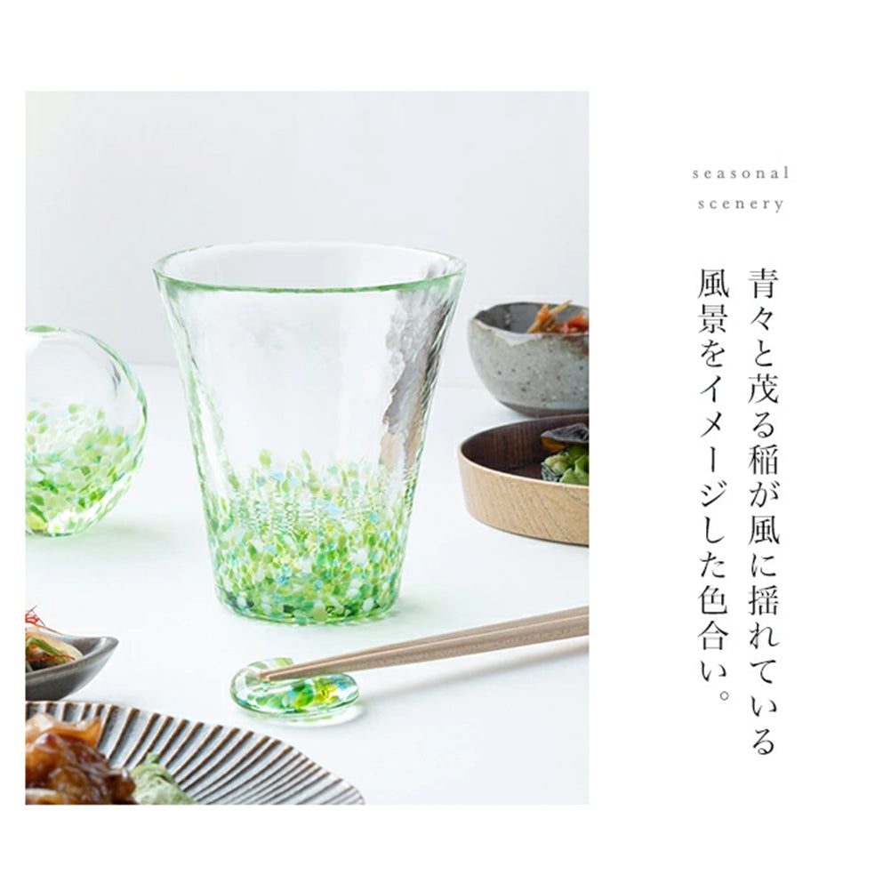 Tsugaru Vidro Green Handmade Tumbler Glass