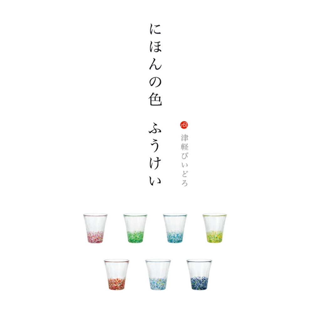 Tsugaru Vidro White Blue Handmade Tumbler Glass