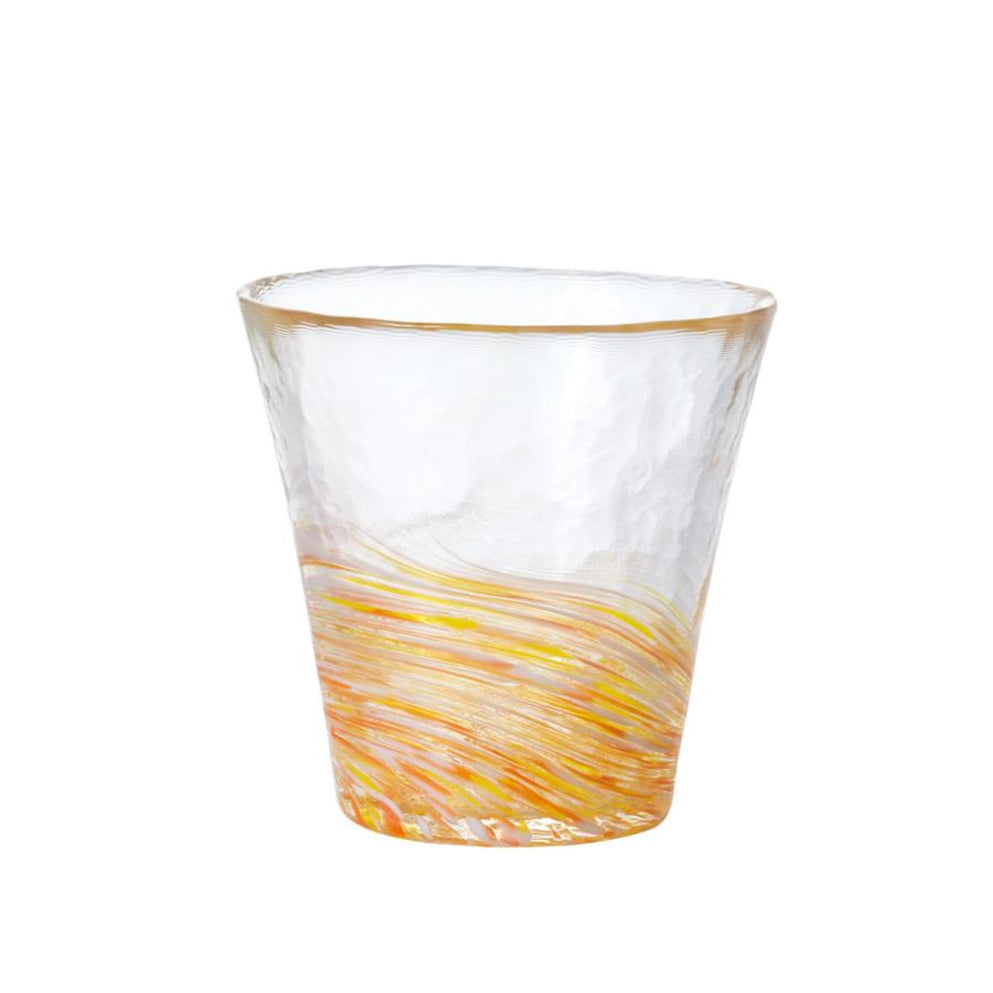Tsugaru Vidro Yamabuki Yellow Orange Handmade Tumbler Glass