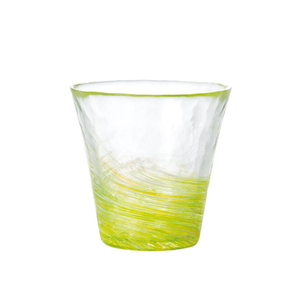 Tsugaru Vidro Rape Blossoms Yellow Green Handmade Tumbler Glass