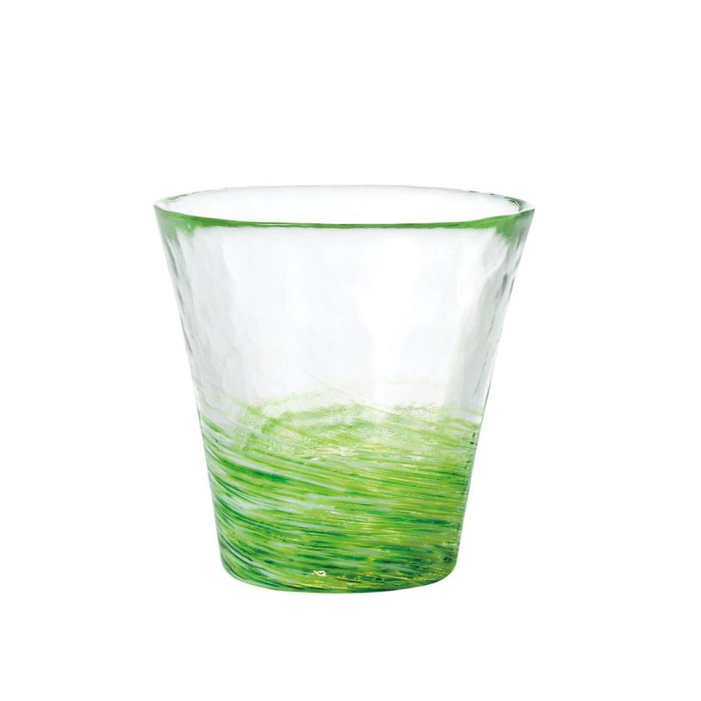 Tsugaru Vidro Light Yellow Green Handmade Tumbler Glass