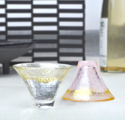 日本東洋佐佐木 | 富士山招福杯 - 金透・金櫻清酒杯木箱套裝