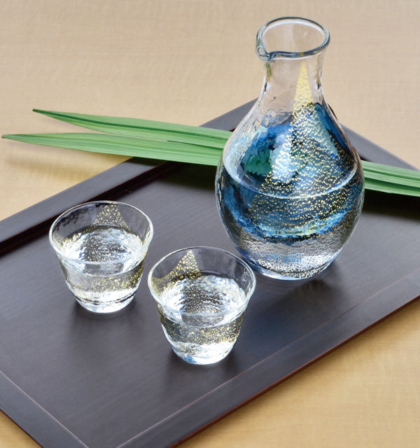 日本東洋佐佐木 | 金箔凹洞冷酒酒具木箱套裝