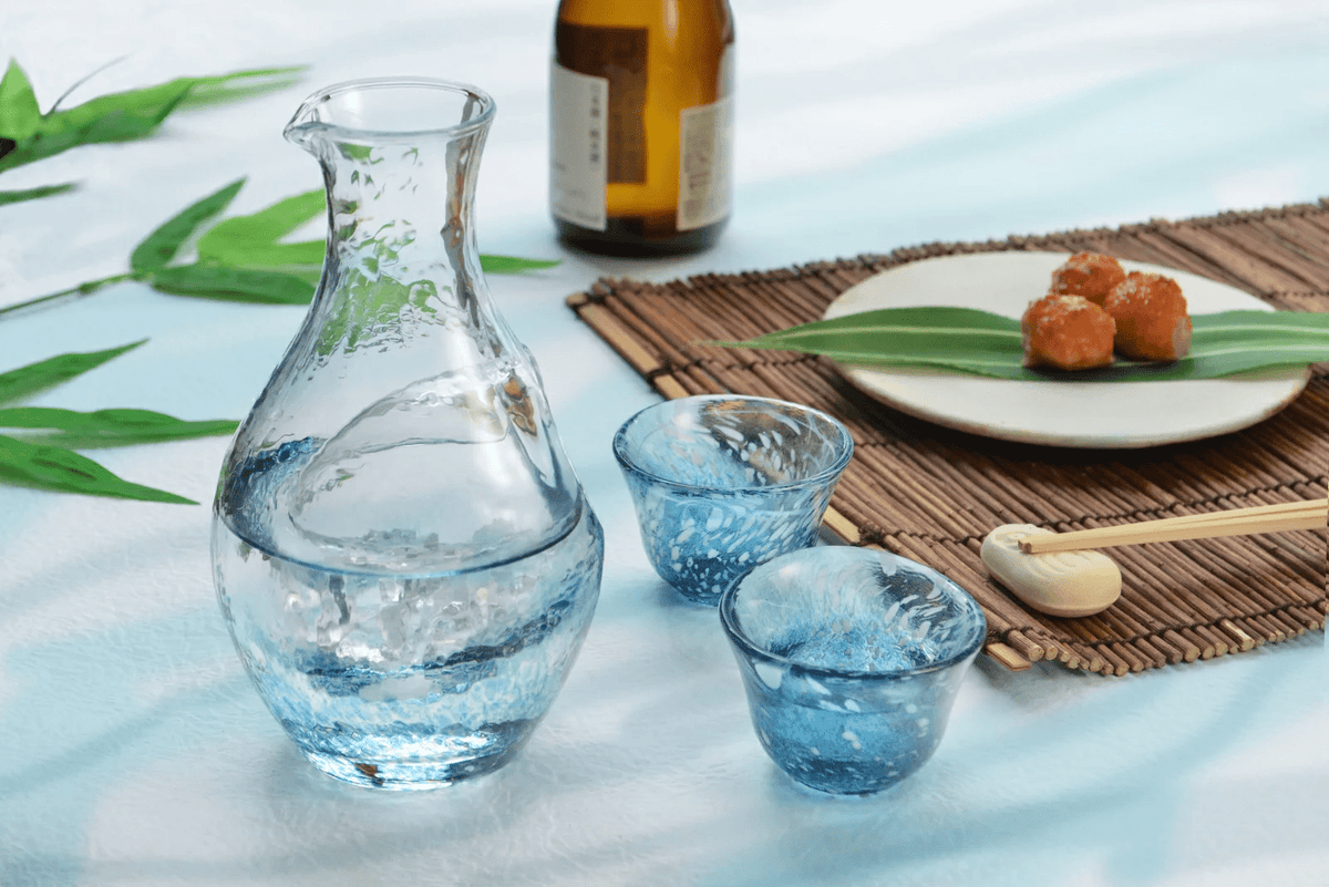 日本東洋佐佐木 | 藍彩凹洞冷酒酒具套裝