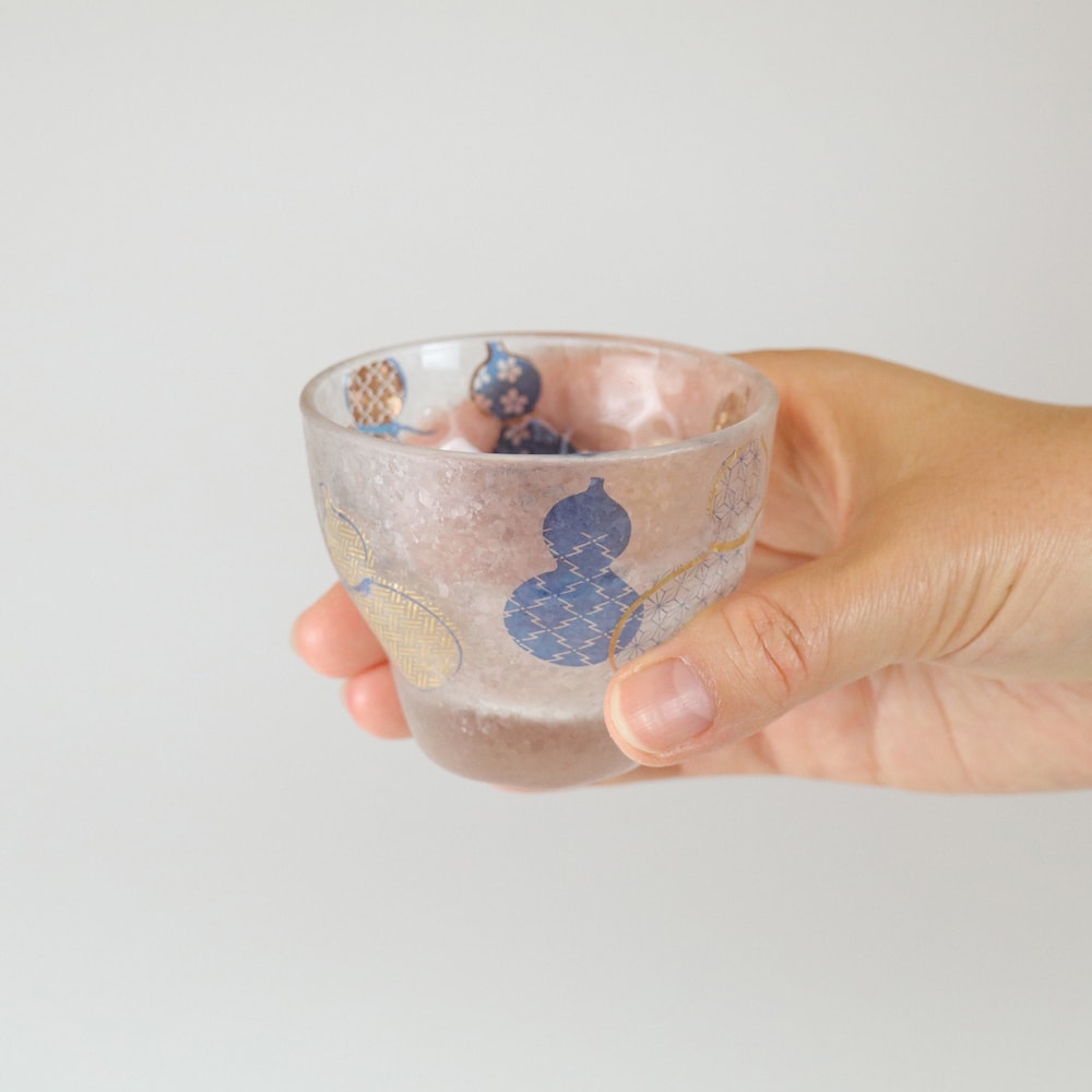 日本 Aderia Premium 金彩六葫蘆 清酒對杯禮盒
