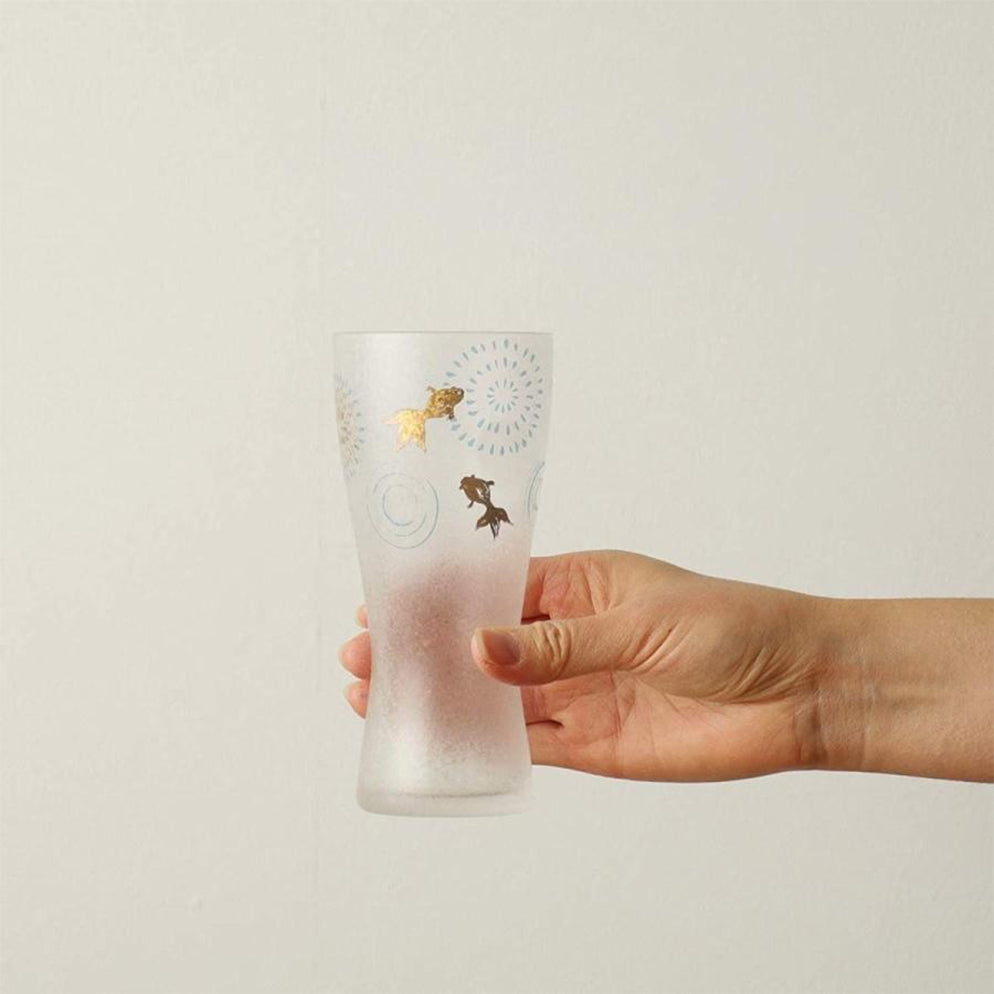 Aderia Premium 2-Piece Fireworks Goldfish Beer Glass Gift Set