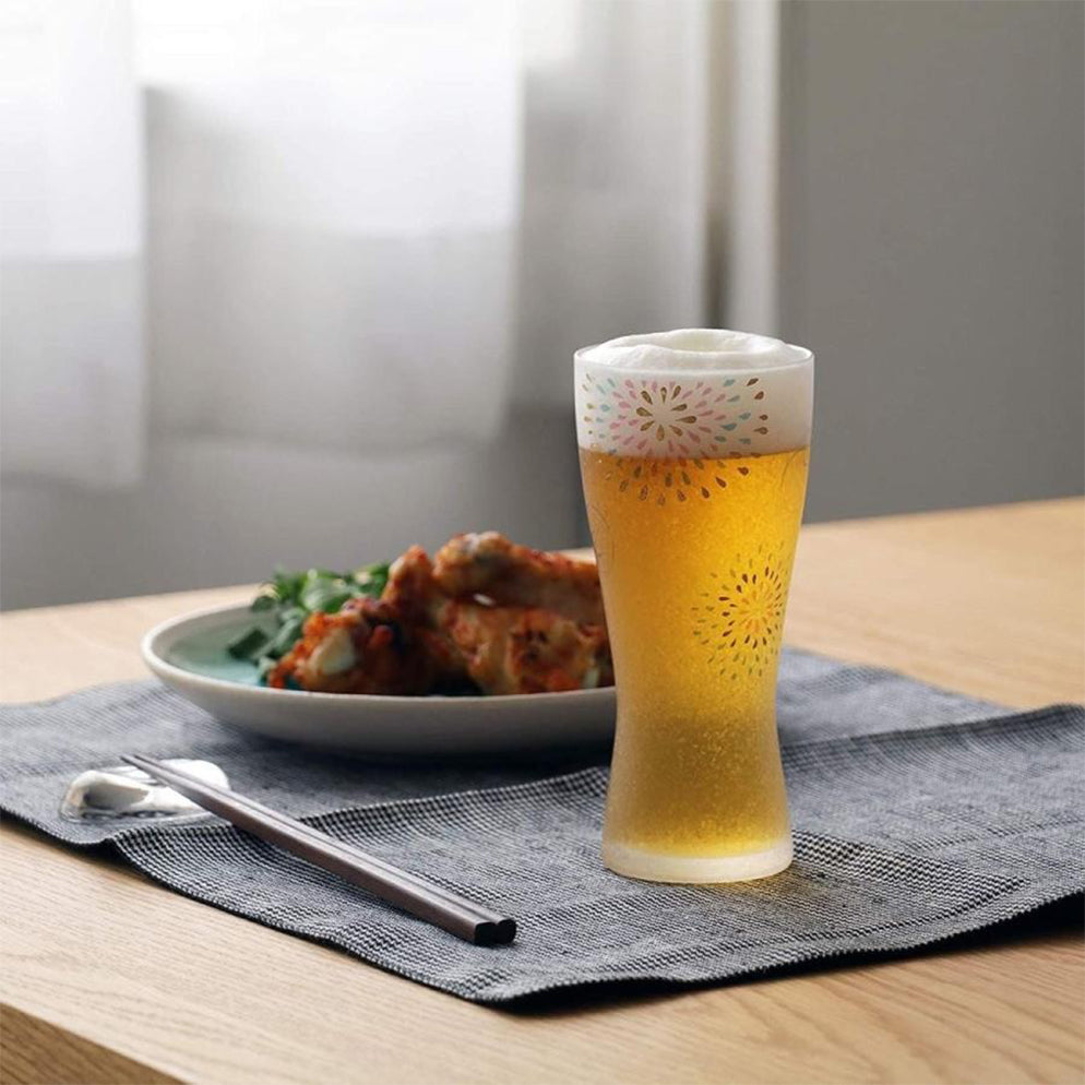 Aderia Premium 2-Piece Fireworks Goldfish Beer Glass Gift Set