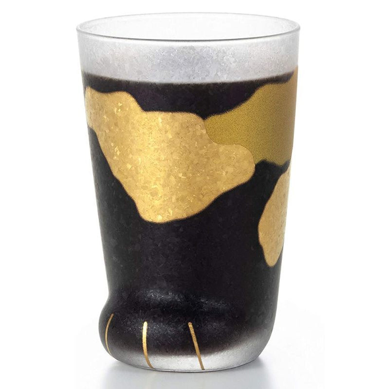 日本 Aderia 可爱金色猫脚 磨砂玻璃酒杯