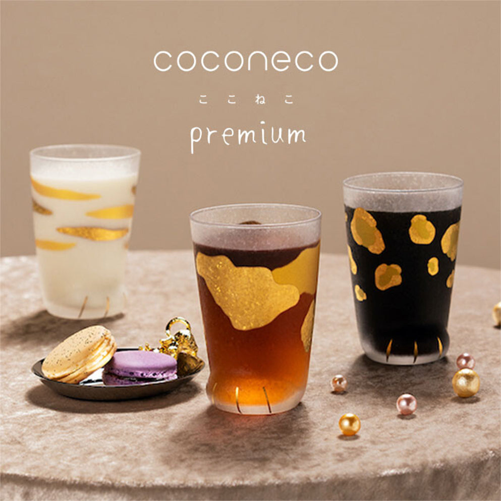 日本 Aderia 可爱金色猫脚 磨砂玻璃酒杯