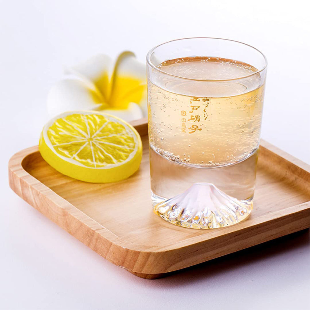Tajima Edo Glass Mt. Fuji Handmade Sake Glass Gift Box