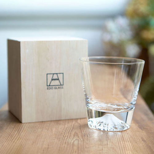 日本 田島硝子 手作富士山玻璃 威士忌酒杯 130ml 禮盒裝