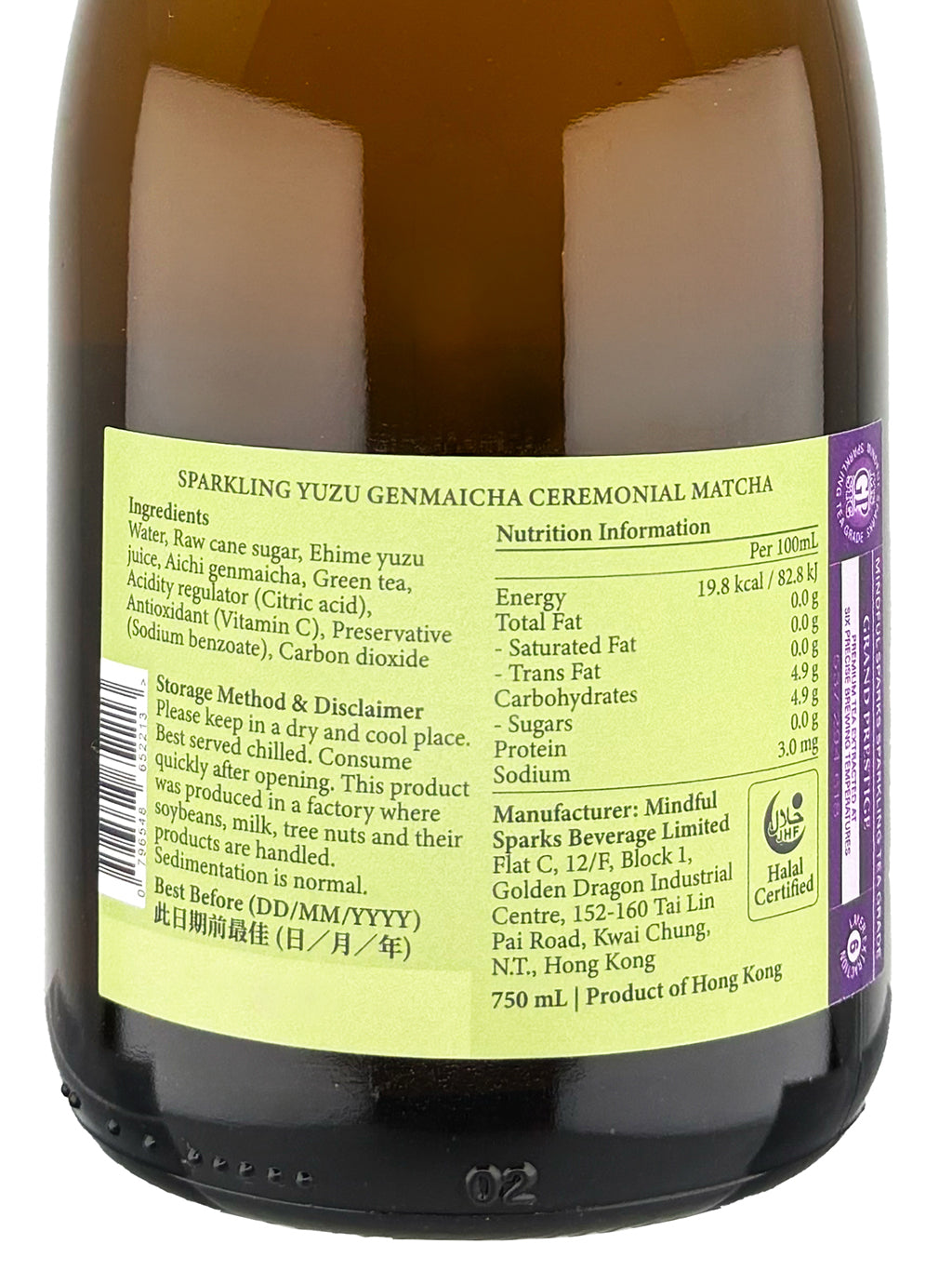 Mindful Sparks NEN Sparkling Yuzu Genmaicha 750ml