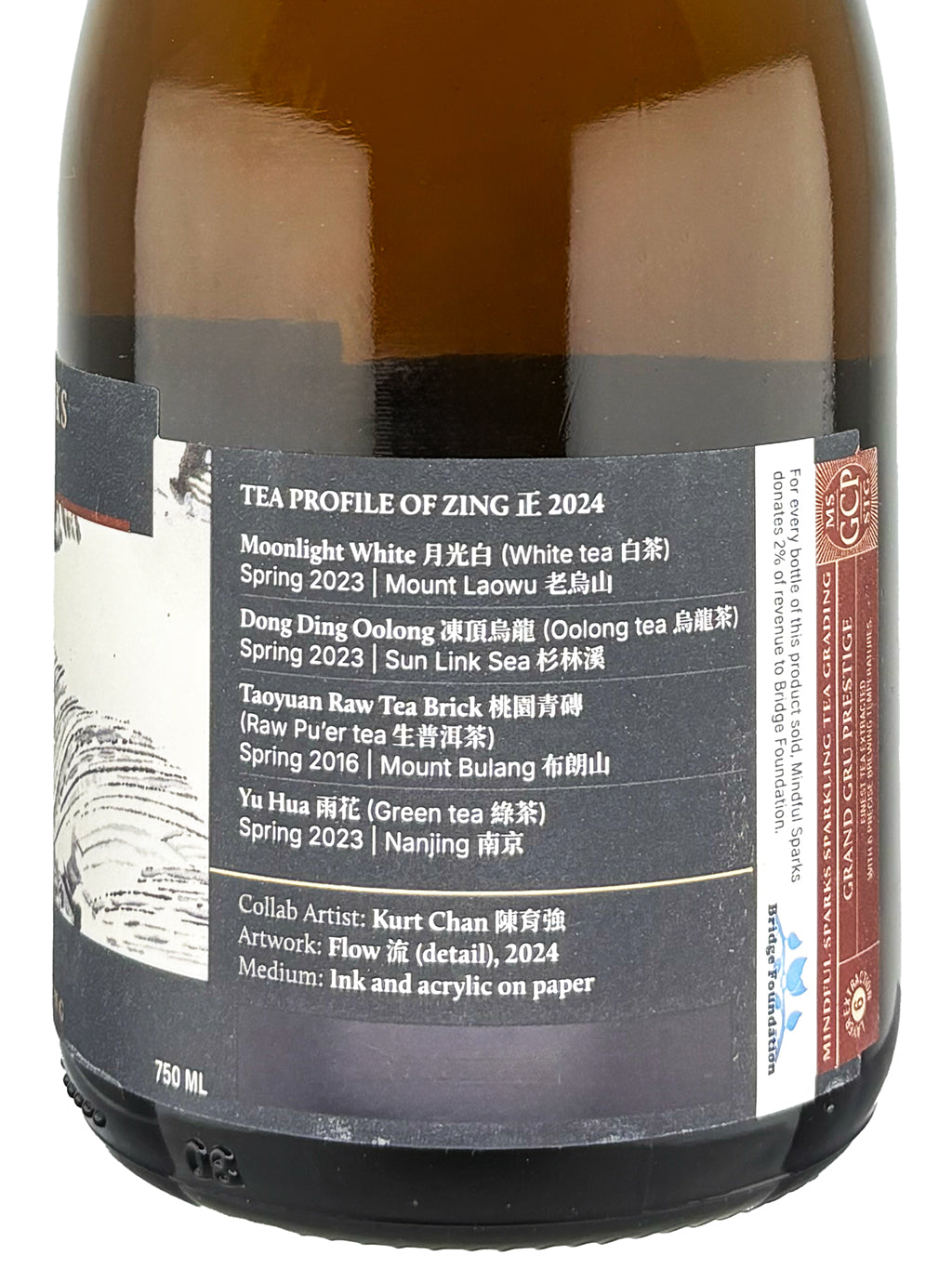 Mindful Sparks ZING 2024 No Sugar Sparkling Tea 750ml