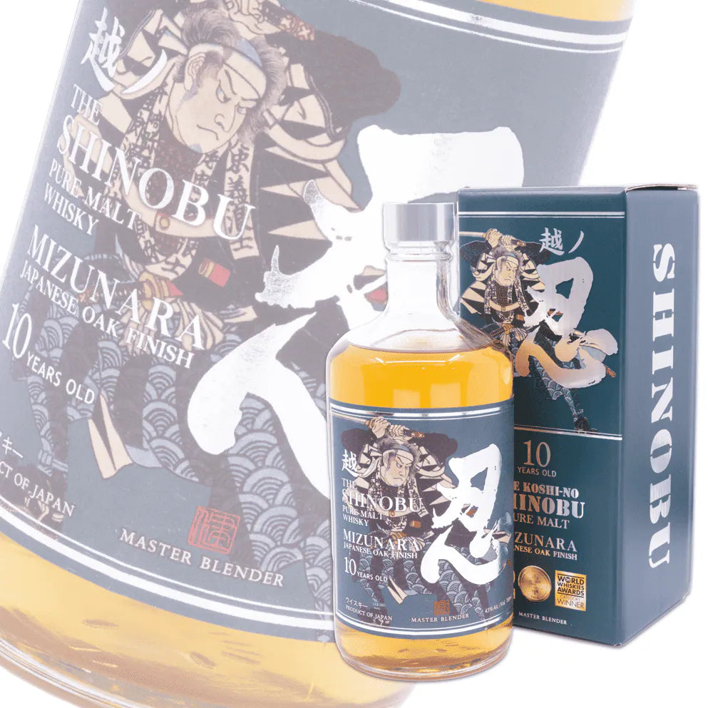忍 Shinobu 10 YEARS 水楢桶熟成 純麥威士忌 700ml 禮盒裝