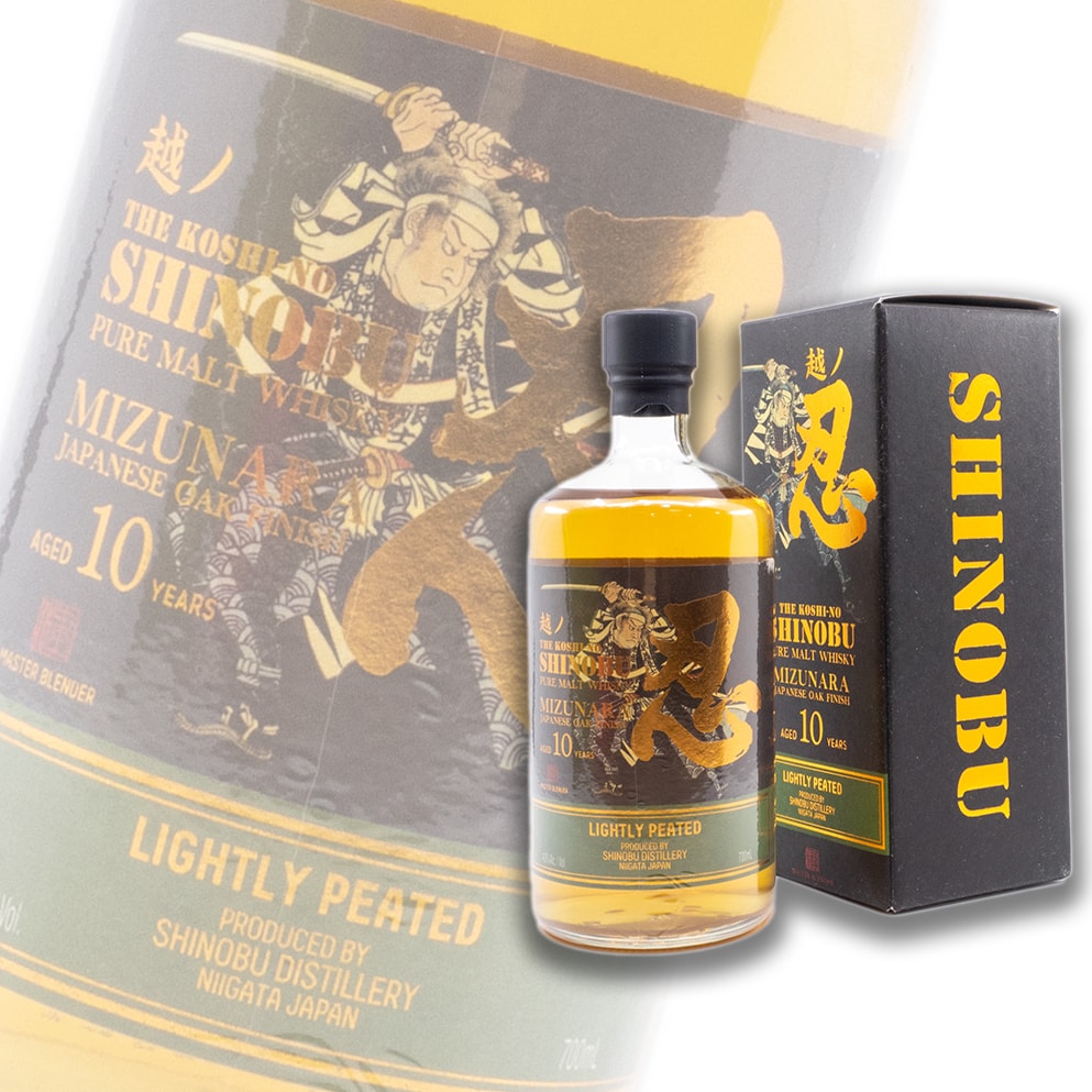 忍 Shinobu 10 YEARS 輕泥煤 水楢桶熟成 純麥威士忌 700ml 禮盒裝