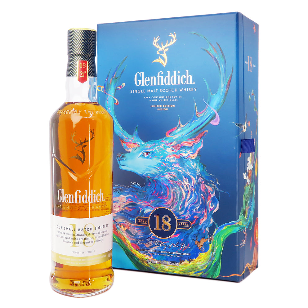 格蘭菲迪 Glenfiddich 18 YEARS 蘇格蘭單一麥芽威士忌 700ml 禮盒裝 (連專屬酒杯乙隻)