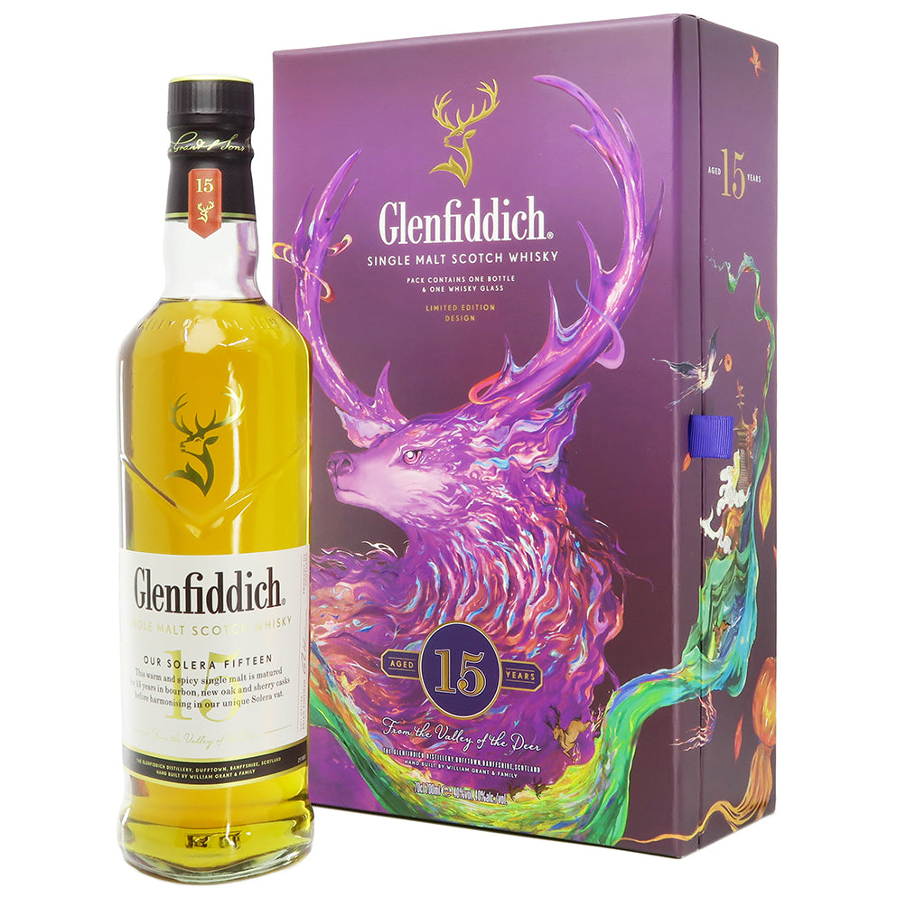 格蘭菲迪 Glenfiddich 15 YEARS 蘇格蘭單一麥芽威士忌 700ml 禮盒裝 (連專屬酒杯兩隻)