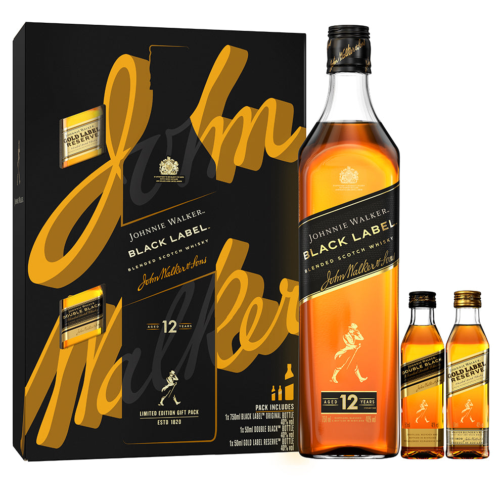 尊尼獲加 Johnnie Walker Black Label 蘇格蘭威士忌 750ml 禮盒裝 (連兩支酒辦)