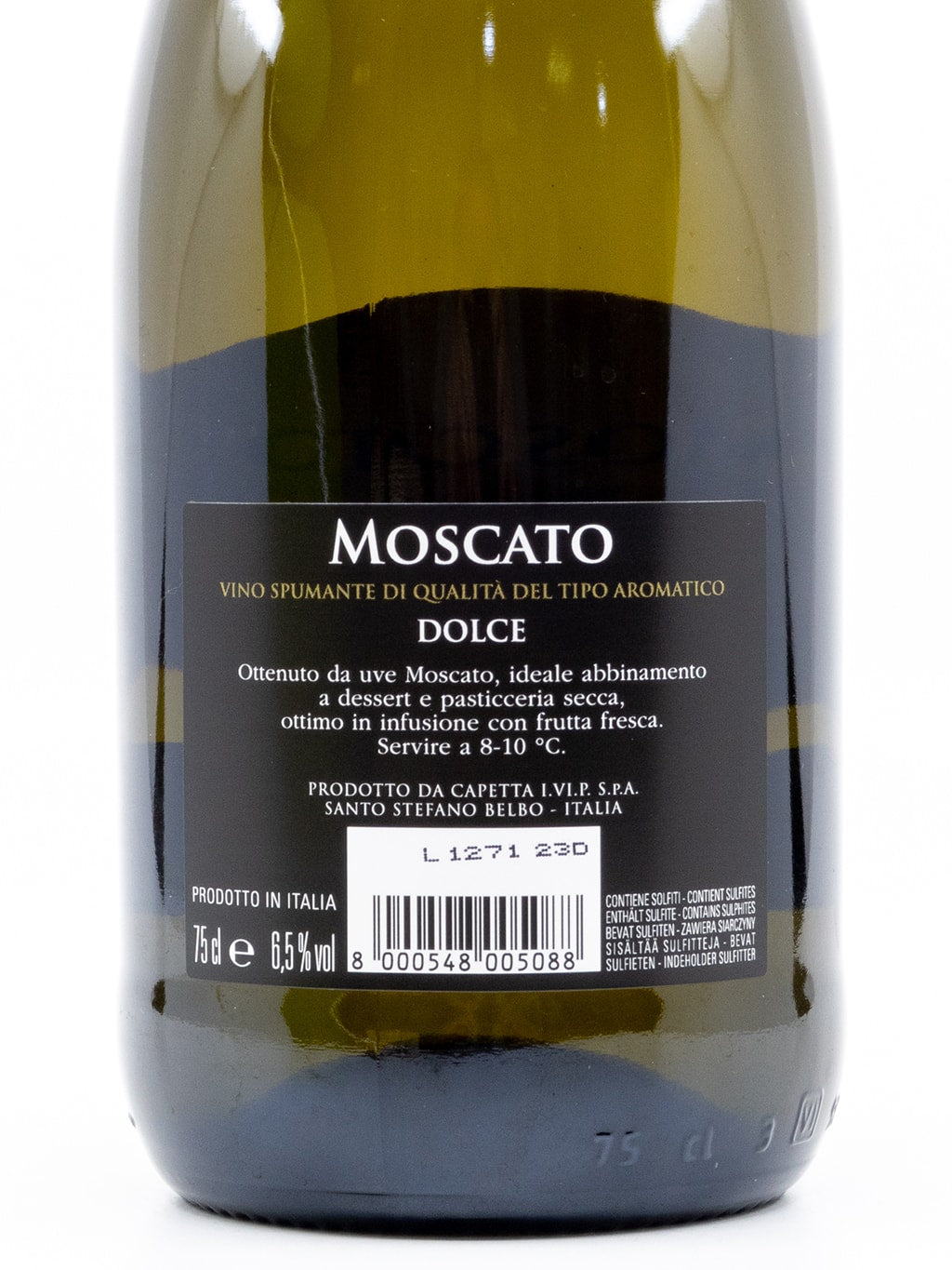 [原箱9折] 意大利 CAPETTA Moscato Dolce 氣泡酒 (750ml x 6)